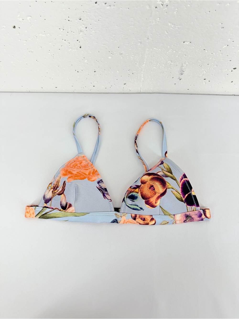 Triangl Size Small Delilah Light Blue Floral bikini top